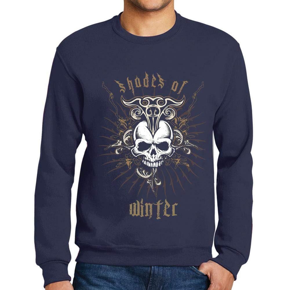 Ultrabasic - Homme Graphique Shades of Winter T-Shirt Imprimé Lettres Marine