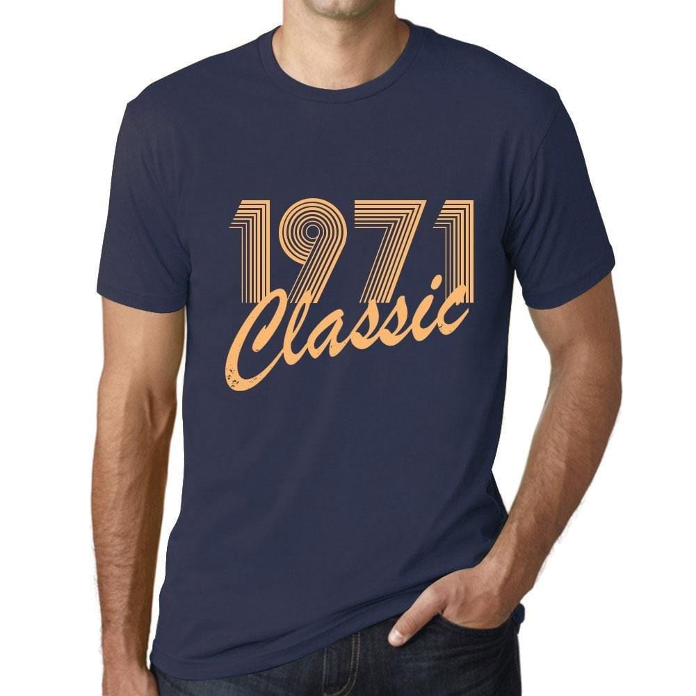 Ultrabasic - Homme T-Shirt Graphique Years Lines Classic 1971 French Marine