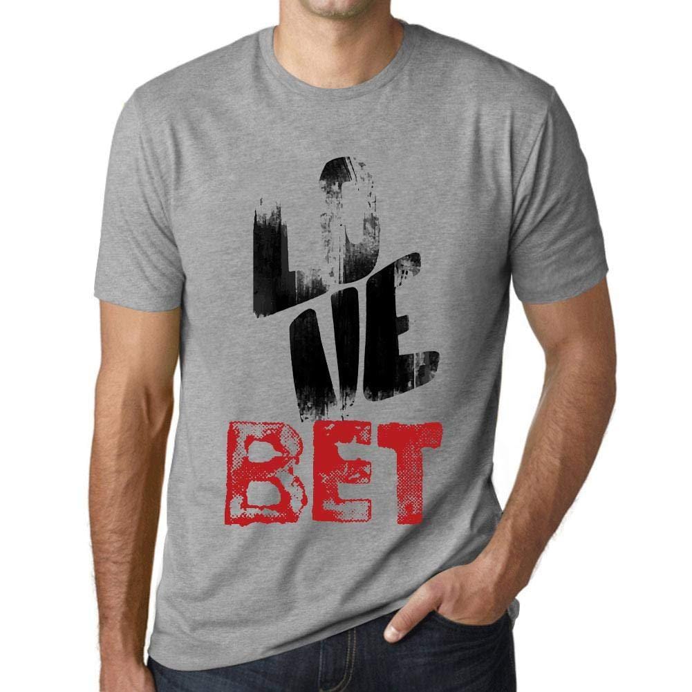 Ultrabasic - Homme T-Shirt Graphique Love BET Gris Chiné
