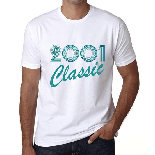 Ultrabasic - Homme T-Shirt Graphique Years Lines Classic 2001 Blanc