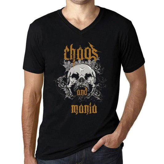 Ultrabasic - Homme Graphique Col V Tee Shirt Chaos and Mania Noir Profond