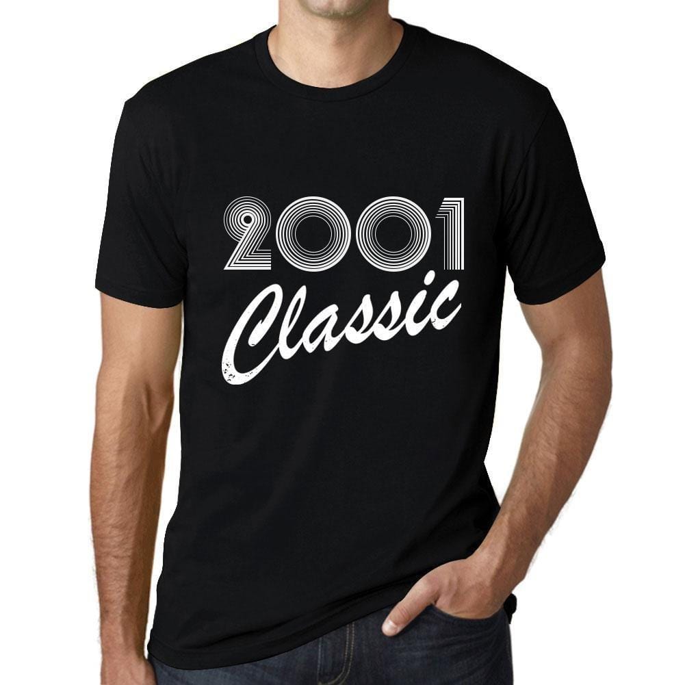 Ultrabasic - Homme T-Shirt Graphique Years Lines Classic 2001 Noir Profond
