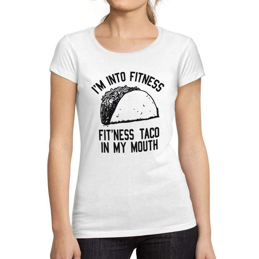Tee-Shirt Femme Manches Courtes Fitness Taco Blanc