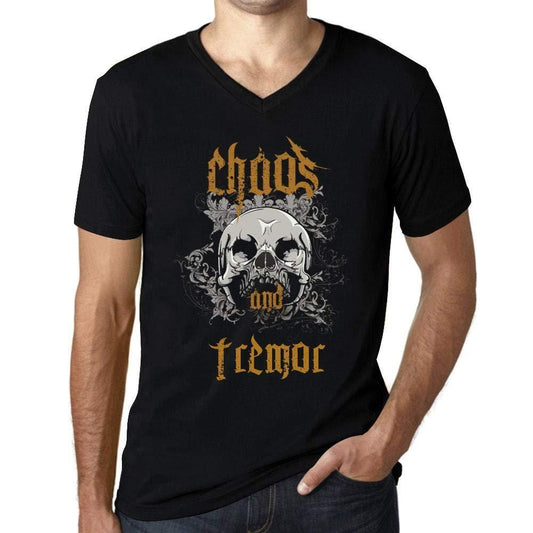 Ultrabasic - Homme Graphique Col V Tee Shirt Chaos and Tremor Noir Profond