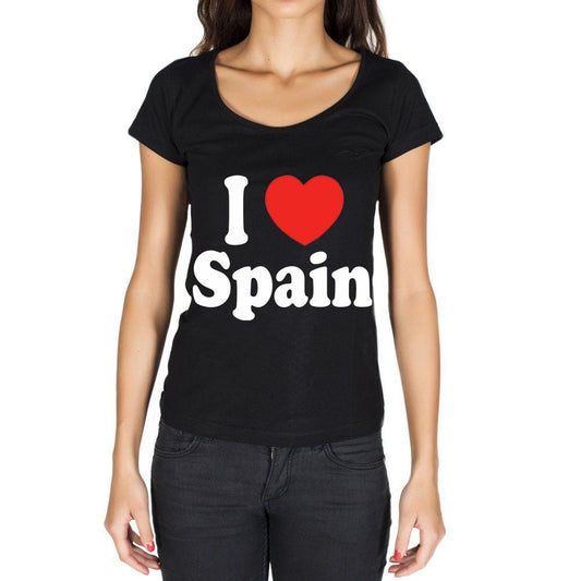 I Love Spain Noir T-Shirt Femme - Noir, t Shirt Femme,Cadeau