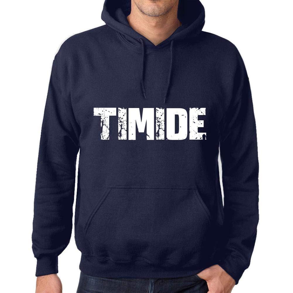 Ultrabasic Homme Femme Unisex Sweat à Capuche Hoodie Popular Words TIMIDE French Marine