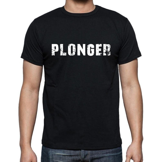Plonger, t-Shirt pour Homme, en Coton, col Rond, Noir