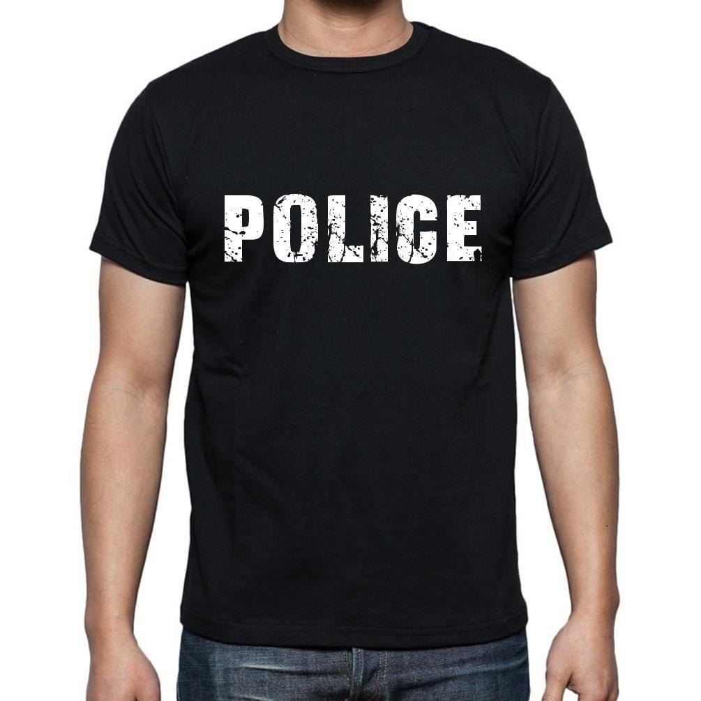 Police, t-Shirt pour Homme, en Coton, col Rond, Noir