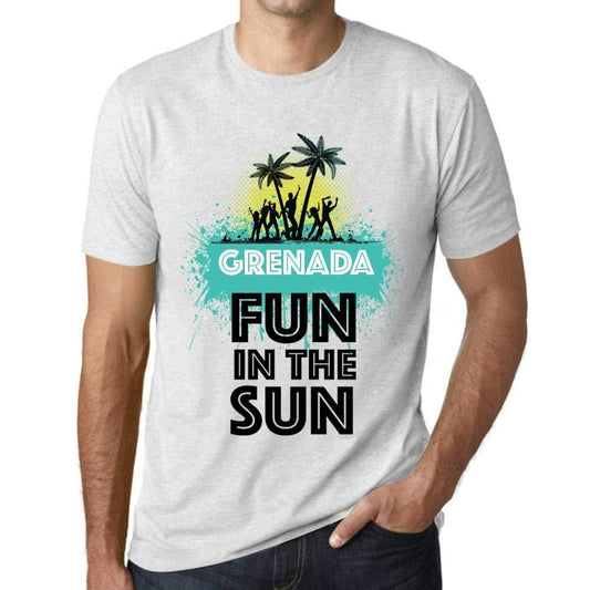 Homme T Shirt Graphique Imprimé Vintage Tee Summer Dance Grenada Blanc Chiné