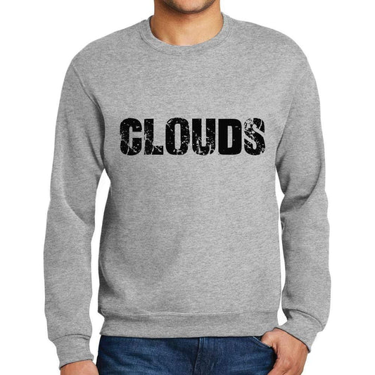 Ultrabasic Homme Imprimé Graphique Sweat-Shirt Popular Words Clouds Gris Chiné