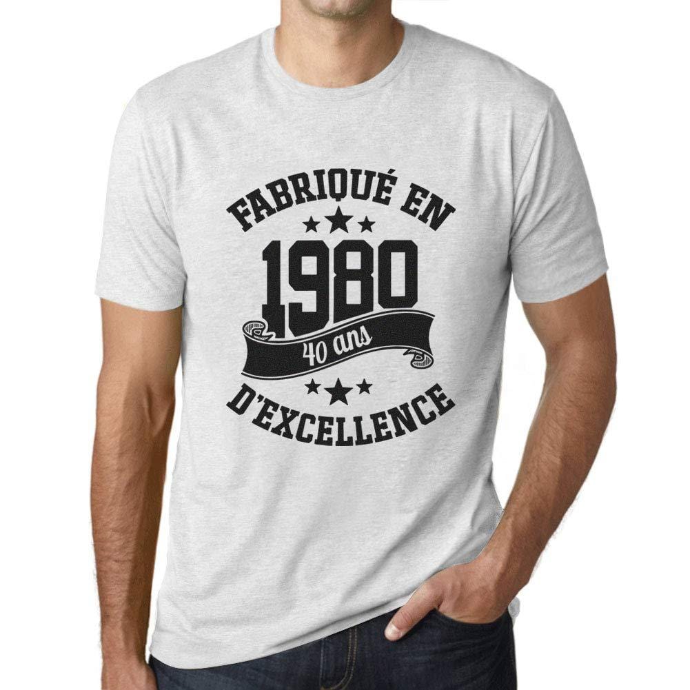 Ultrabasic® Fabriqué en 1980, 40 Ans d'être Génial T-Shirt Blanc Ch