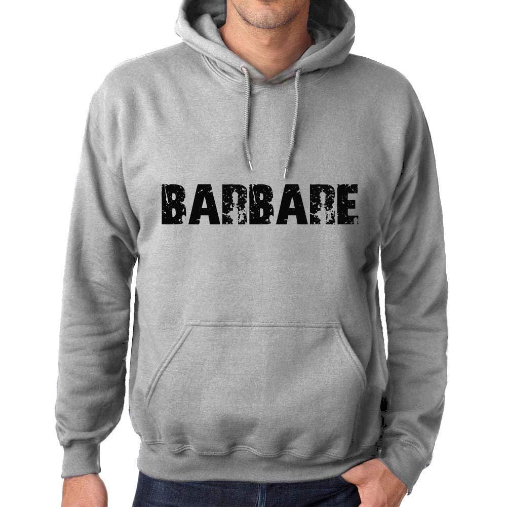 Ultrabasic Homme Femme Unisex Sweat à Capuche Hoodie Popular Words Barbare Gris Chiné