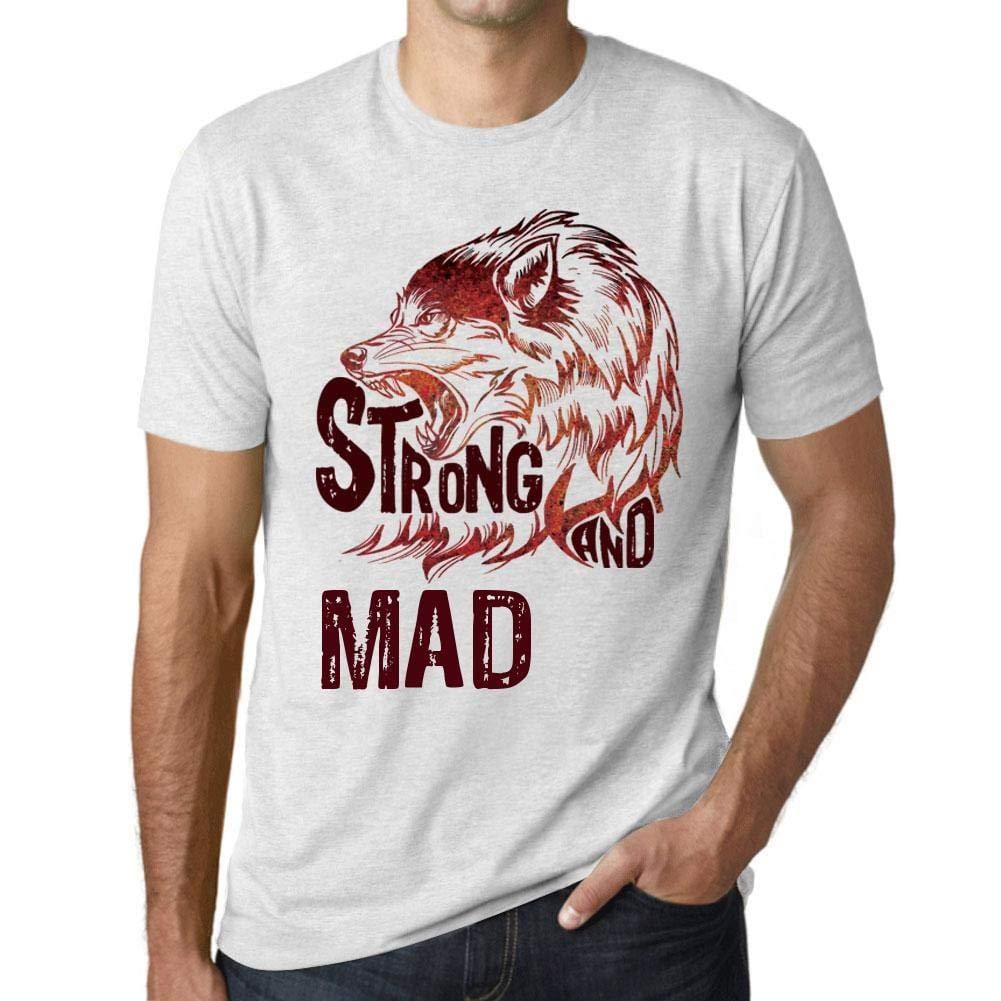 Unisex T-Shirt Graphique Strong Wolf and Fabulous Blanc Chiné