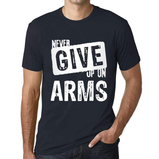 Ultrabasic Homme T-Shirt Graphique Never Give Up on Arms Marine
