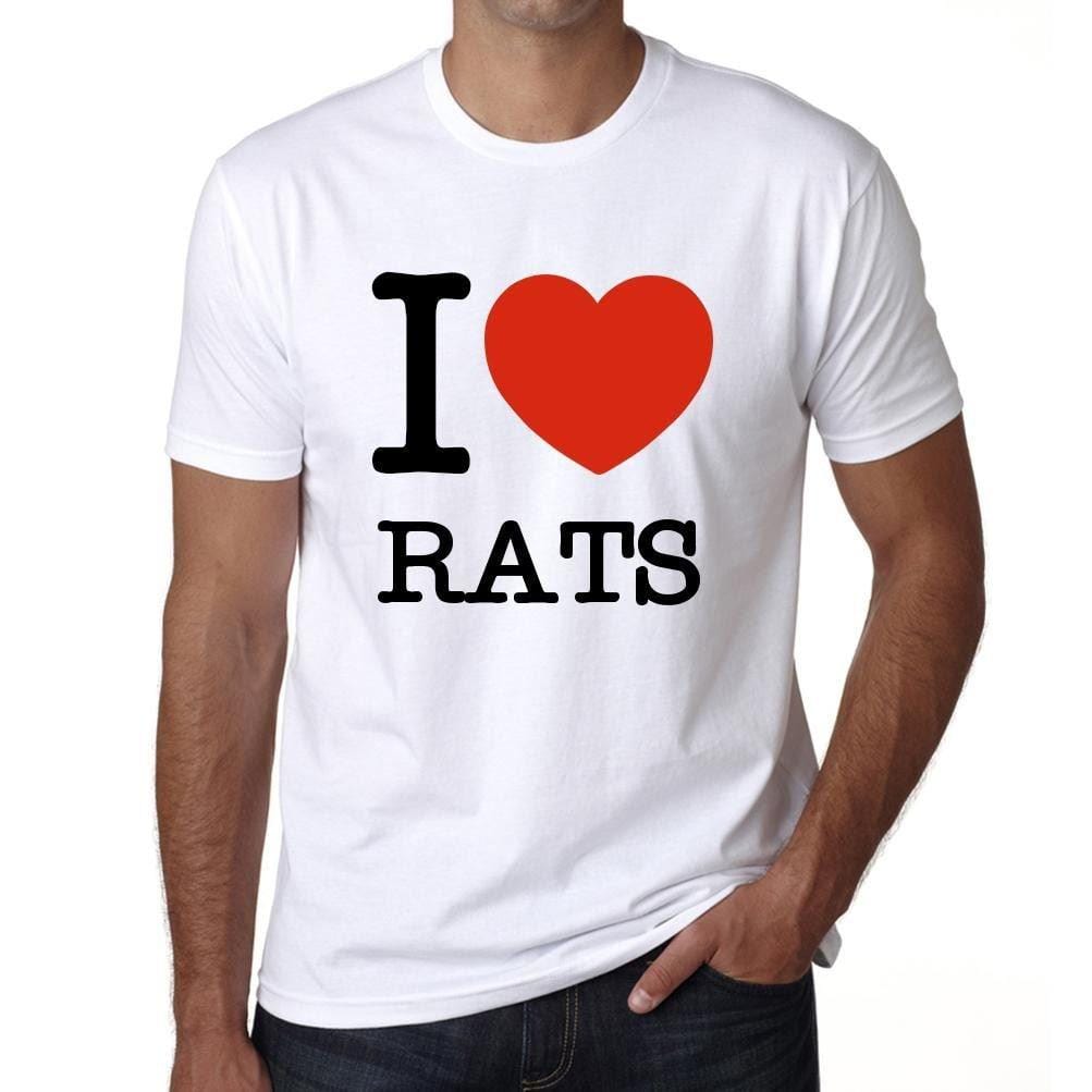 Homme Tee Vintage T Shirt Rats I Love Animals