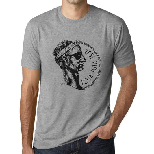 Ultrabasic - Homme T-Shirt Graphique Veni Vidi Vici Gris Chiné