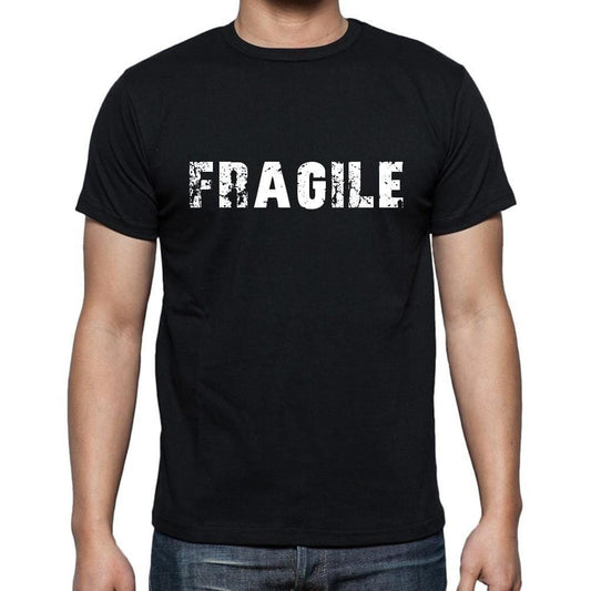 Fragile, t-Shirt pour Homme, en Coton, col Rond, Noir