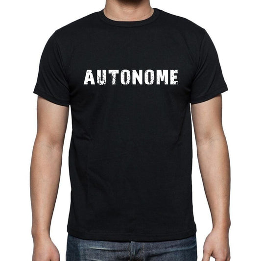 Autonome, t-Shirt pour Homme, en Coton, col Rond, Noir