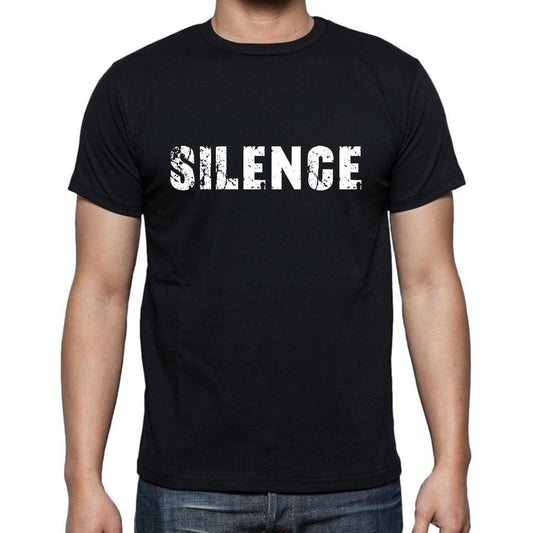 Silence, t-Shirt pour Homme, en Coton, col Rond, Noir