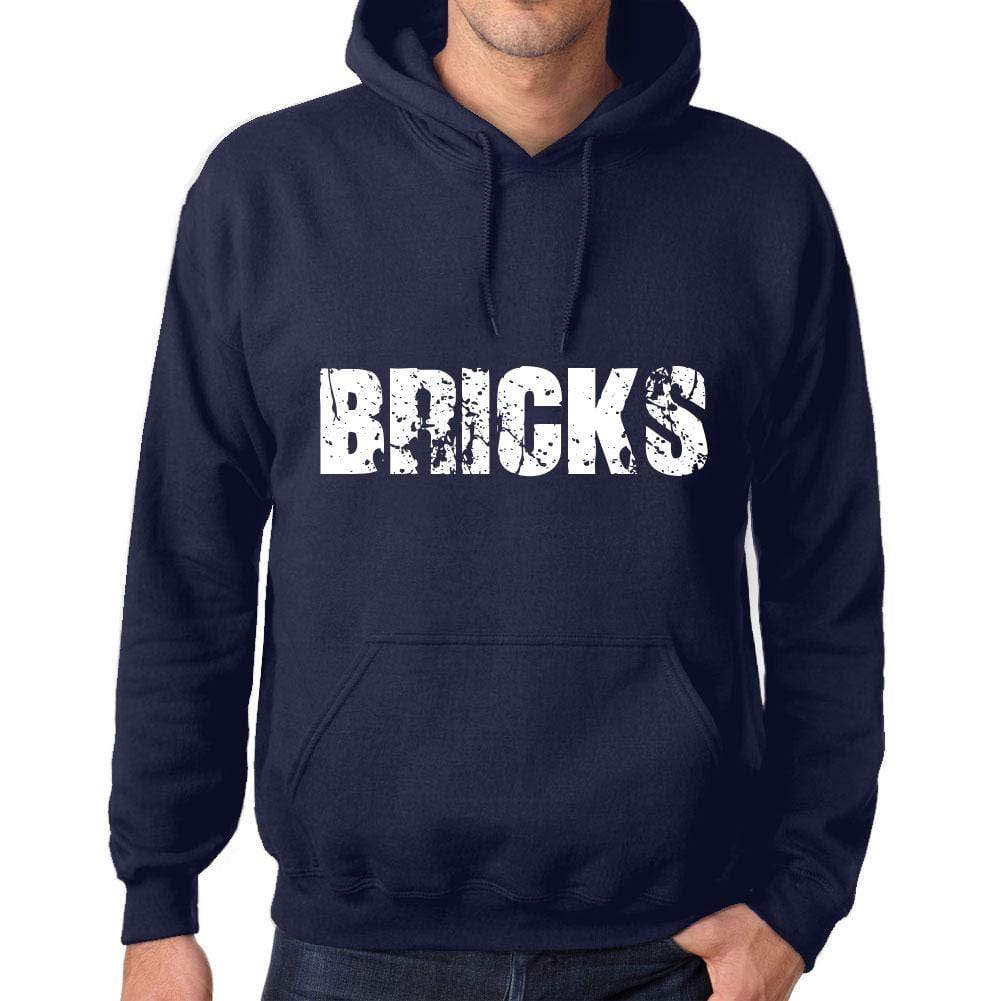 Ultrabasic Homme Femme Unisex Sweat à Capuche Hoodie Popular Words Bricks French Marine