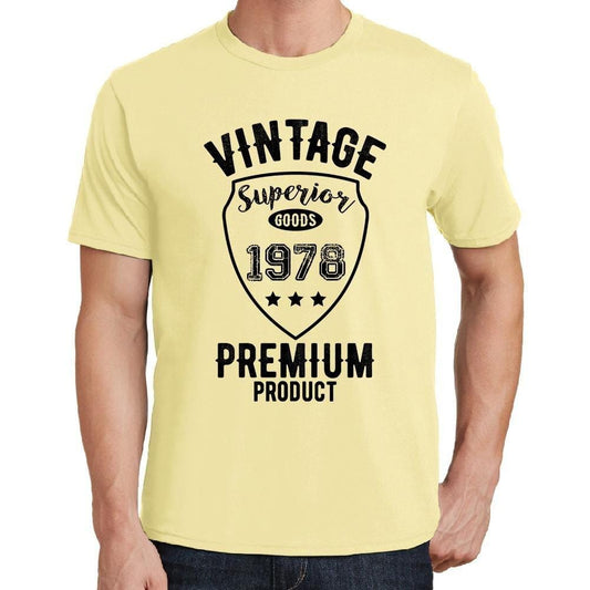 1978 Vintage Superior, t Shirt pour Homme, Jaune t Shirt, Tshirt Annee