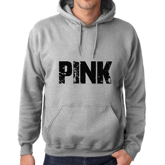 Ultrabasic Homme Femme Unisex Sweat à Capuche Hoodie Popular Words Pink Gris Chiné