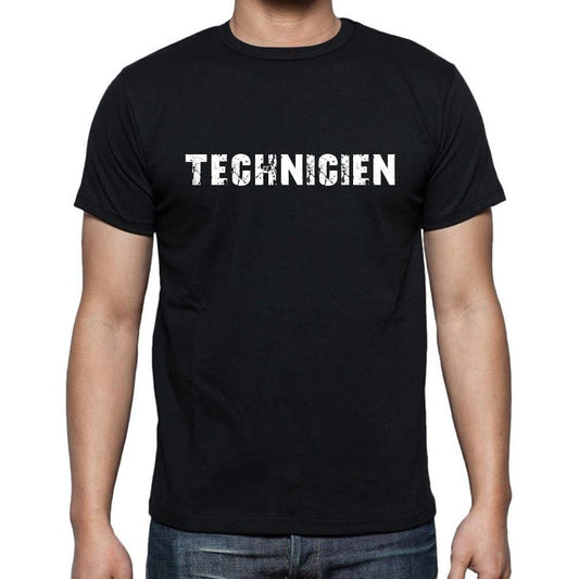 Technicien, t-Shirt pour Homme, en Coton, col Rond, Noir
