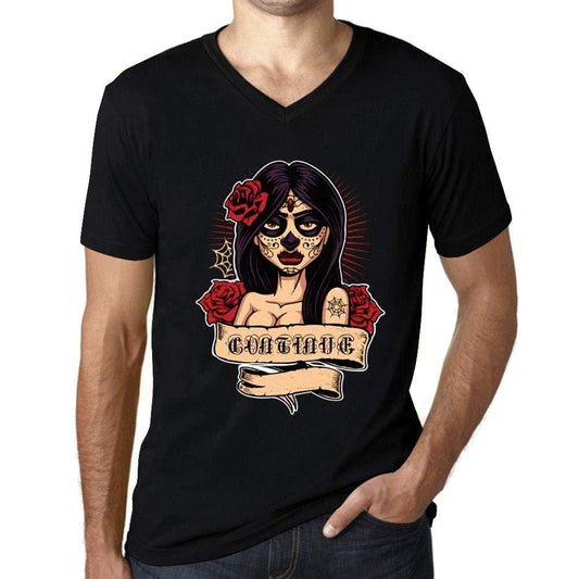Ultrabasic - Homme Graphique Col V Tee Shirt Women Flower Tattoo Continue