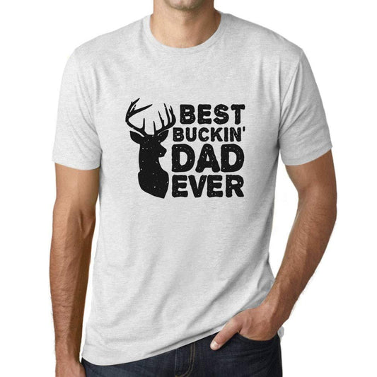 Ultrabasic - Homme T-Shirt Graphique Best Buckin' Dad Ever Blanc Chiné