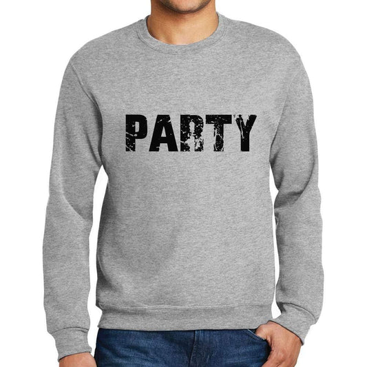Ultrabasic Homme Imprimé Graphique Sweat-Shirt Popular Words Party Gris Chiné