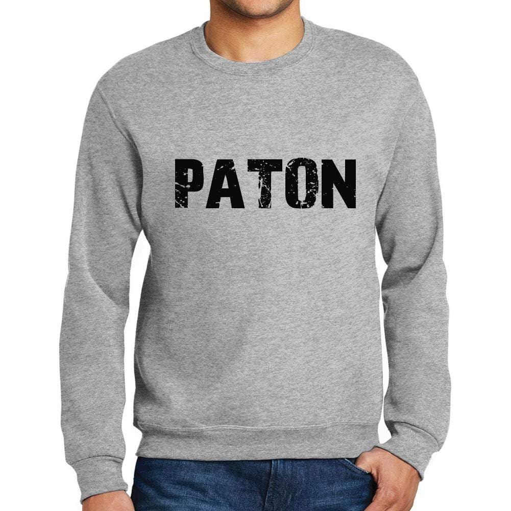 Ultrabasic Homme Imprimé Graphique Sweat-Shirt Popular Words Paton Gris Chiné