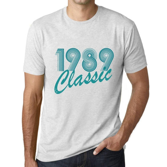 Ultrabasic - Homme T-Shirt Graphique Years Lines Classic 1989 Blanc Chiné