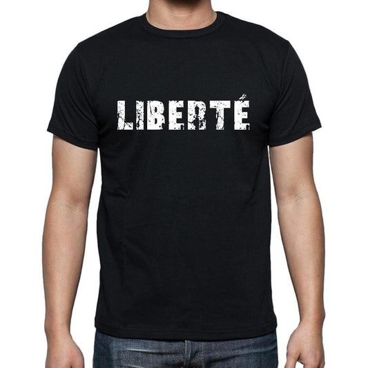 liberté, t-Shirt pour Homme, en Coton, col Rond, Noir