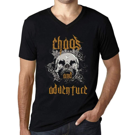Ultrabasic - Homme Graphique Col V Tee Shirt Chaos and Adventure Noir Profond