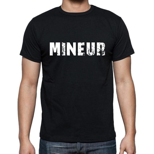 Mineur, t-Shirt pour Homme, en Coton, col Rond, Noir