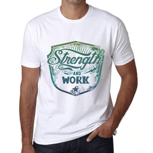 Homme T-Shirt Graphique Imprimé Vintage Tee Strength and Work Blanc