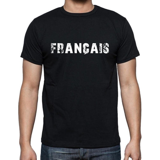 français, t-Shirt pour Homme, en Coton, col Rond, Noir