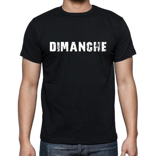 Dimanche, t-Shirt pour Homme, en Coton, col Rond, Noir