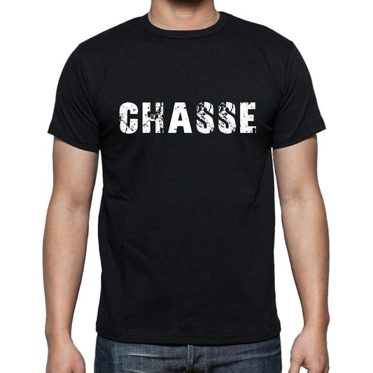 Chasse, t-Shirt pour Homme, en Coton, col Rond, Noir