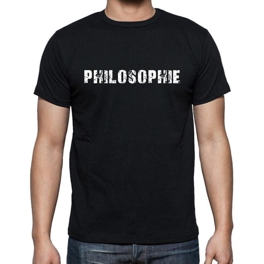 philosophie, t-Shirt pour Homme, en Coton, col Rond, Noir