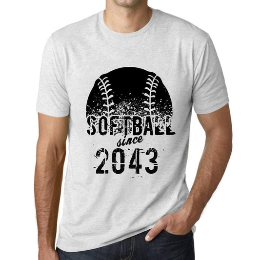 Men&rsquo;s Graphic T-Shirt Softball Since 2043 Vintage White - Ultrabasic