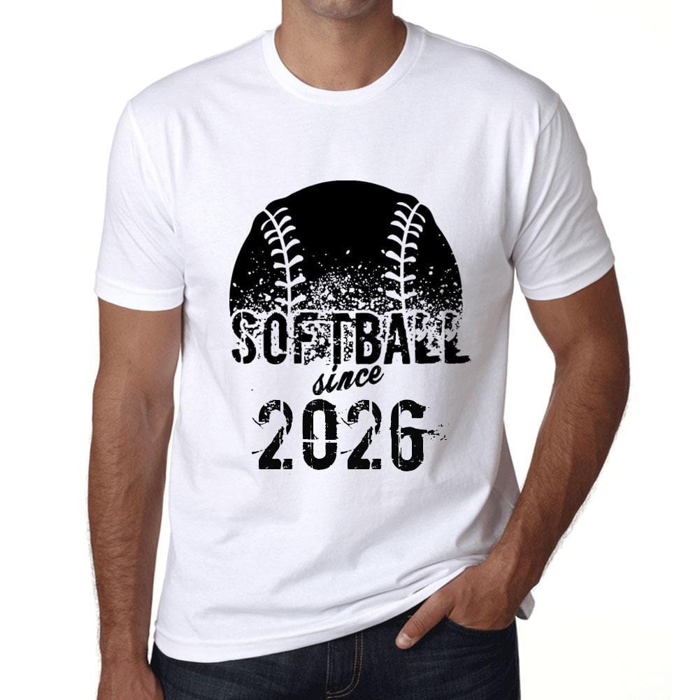 Men&rsquo;s Graphic T-Shirt Softball Since 2026 White - Ultrabasic