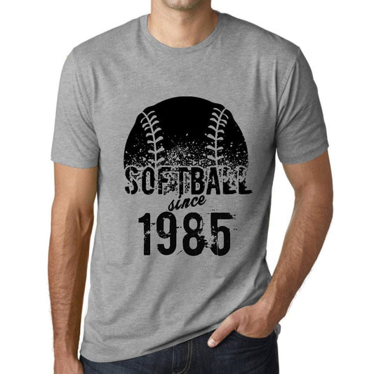 Men’s <span>Graphic</span> T-Shirt Softball Since 1985 Grey Marl - ULTRABASIC