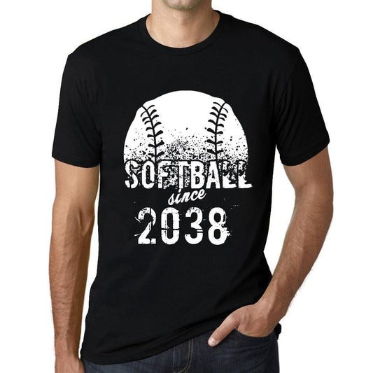 Men&rsquo;s Graphic T-Shirt Softball Since 2038 Deep Black - Ultrabasic