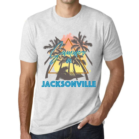 Men’s <span>Graphic</span> T-Shirt Summer Triangle Jacksonville Vintage White - ULTRABASIC