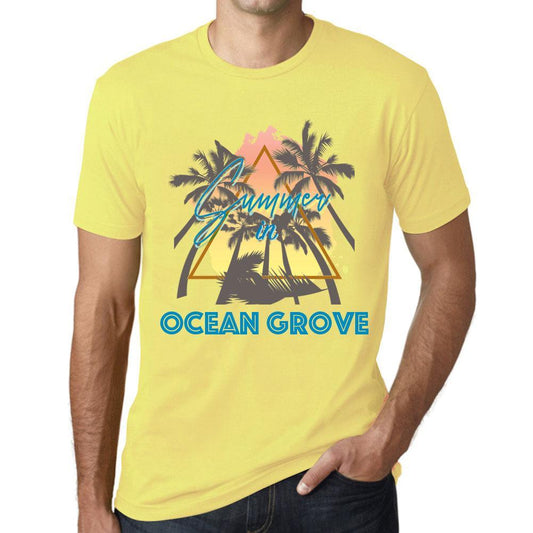 Men’s <span>Graphic</span> T-Shirt Summer Triangle Ocean Grove Pale Yellow - ULTRABASIC