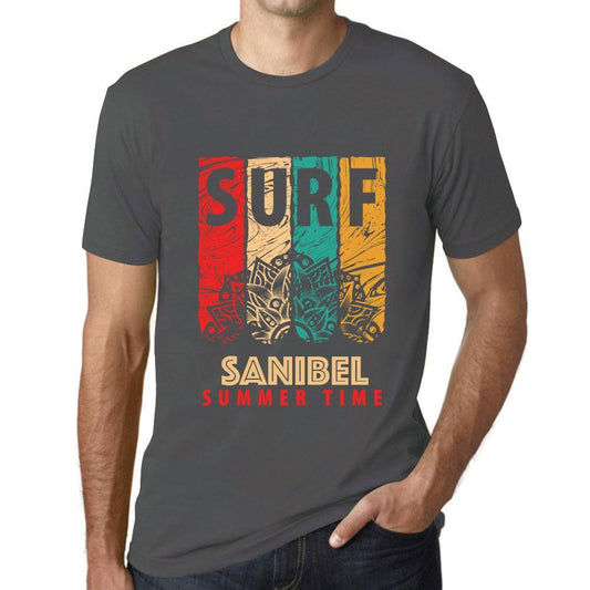Men&rsquo;s Graphic T-Shirt Surf Summer Time SANIBEL Mouse Grey - Ultrabasic