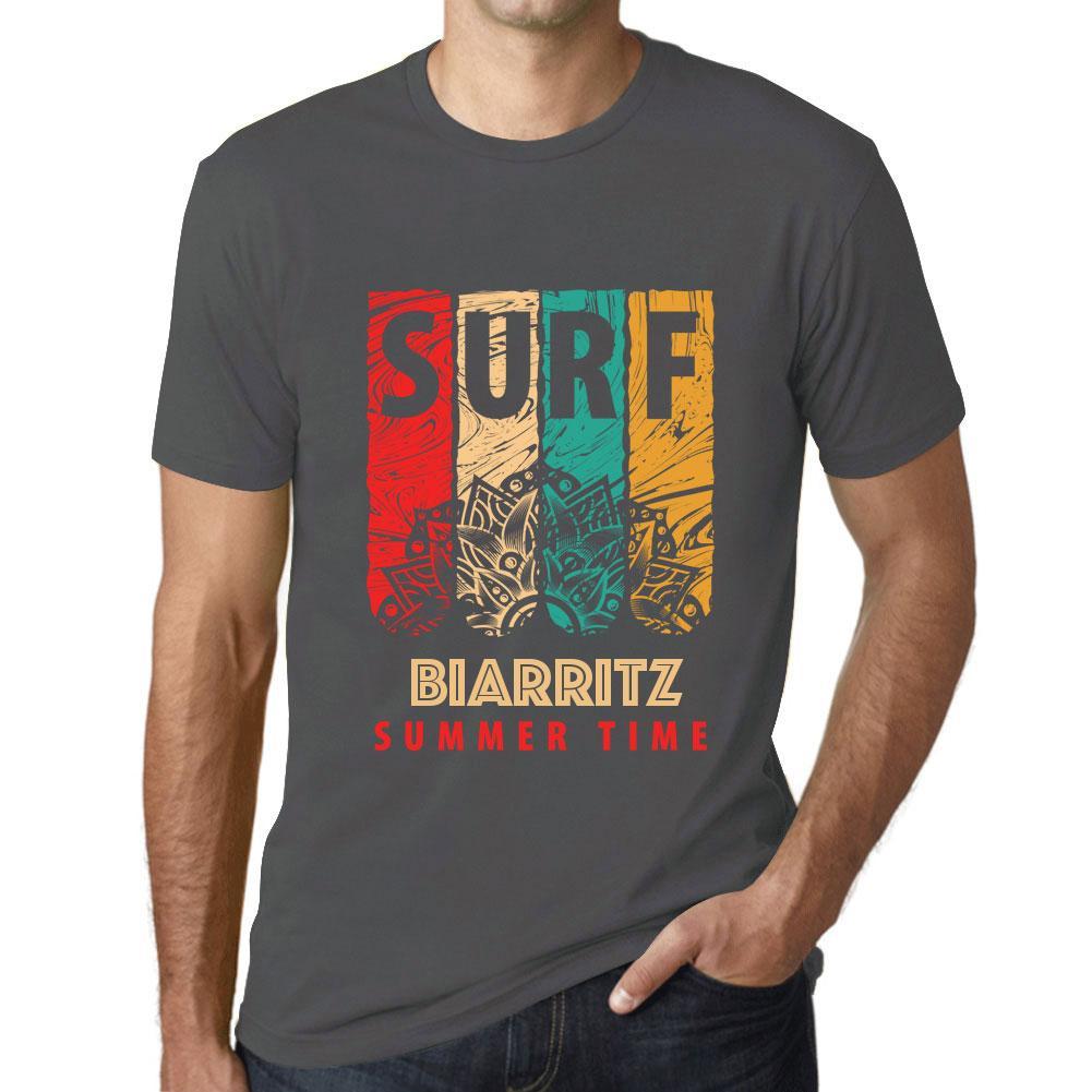 Men&rsquo;s Graphic T-Shirt Surf Summer Time BIARRITZ Mouse Grey - Ultrabasic