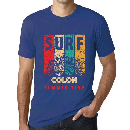 Men&rsquo;s Graphic T-Shirt Surf Summer Time COLON Royal Blue - Ultrabasic