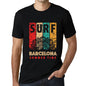 Men&rsquo;s Graphic T-Shirt Surf Summer Time BARCELONA Deep Black - Ultrabasic